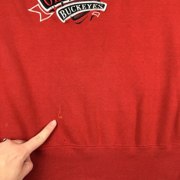 VTG Ohio State Buckeyes Sweatshirt Mens XL Red 1997 Rose Bowl All Embroidered - Picture 4 of 14